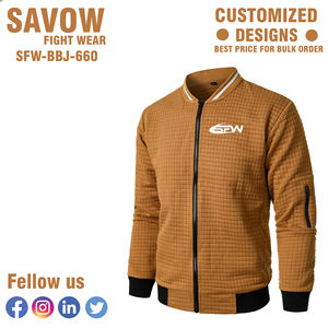 เสื้อแจ็คเก็ตเบสบอลผู้ชายแบบไฮบริด สไตล์บอมเบอร์ ผ้าซาตินลายริบ แขนเสื้อตัดสี ซิปและกระดุมแป๊ก ซับในเต็มตัว สไตล์สตรีท ด้านหน้า - Product Image 4