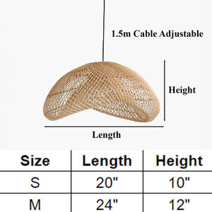 <b>Vintage</b> Rattan Pendant Light <b>Lamp</b> Art Deco Shade Rattan Chandelier for Home Handmade From Vietnam - Product Image 3