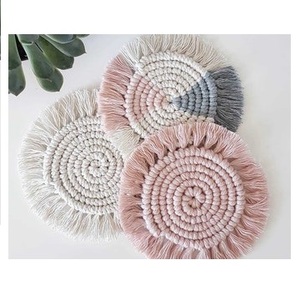 Posavasos de macramé tejido a mano más vendido, posavasos de mesa de macramé para tazas de té, café y agua, calidad premium a precio mayorista - Product Image 4