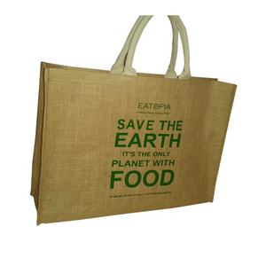 Sac fourre-tout en toile de jute pliable et réutilisable pour dames élégantes, respectueux de l'environnement, avec longue sérigraphie et logo personnalisé - Product Image 2