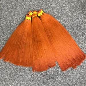 Extensiones de cabello Remy vietnamita recto naranja claro de alta calidad a granel de colores brillantes sedoso sin proveedor de caída al por mayor - Product Image 6