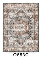 Tapis à poils ras Adiva turcs orientaux en polyester jacquard, tissés à la machine, résistants aux taches, lavables, à motifs géométriques, pour salon