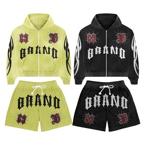 Sudadera con capucha de lana de algodón 100% personalizada para hombre técnica de invierno bordada con tinte de corbata desgastada - Product Image 4