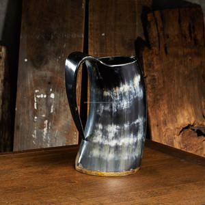 Jarra nórdica cerveza Stein genuino cuerno de buey personalizado beber cuerno taza vaso de acero inoxidable cumpleaños padrino regalo para - Product Image 6