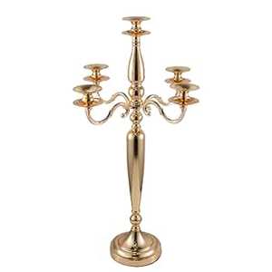 Candélabre décoratif moderne en métal fini argent pour la décoration intérieure du salon de la fête de mariage - Product Image 4