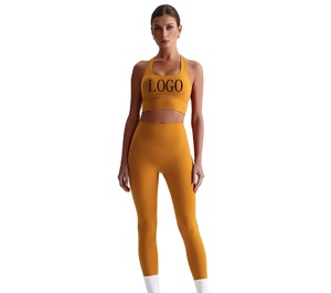 Ensemble de vêtements de sport pour femmes, respirant, sans couture, de haute qualité, 2 pièces, pour le yoga, la salle de sport, le fitness - Product Image 1