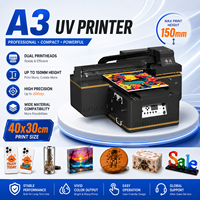 Nueva Impresora UV Plana A3 4030 para Botellas, Tazas, Carcasas de Teléfono, Impresión Acrílica en Acero Inoxidable
