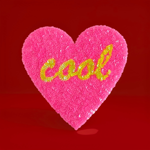 Patch thermocollant en forme de cœur avec paillettes pour vêtements - Product Image 1