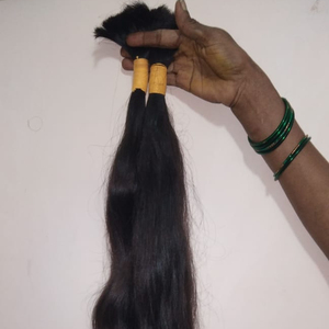 Extensiones de cabello humano virgen sin procesar a granel de un donante indio - Product Image 1