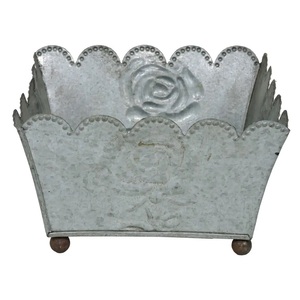 hot sale Garden Planter Galvanized Stainless Steel fashionable Trending <b>Plant</b> Tub Flower <b>Basket</b> Customized Platners - Product Image 3