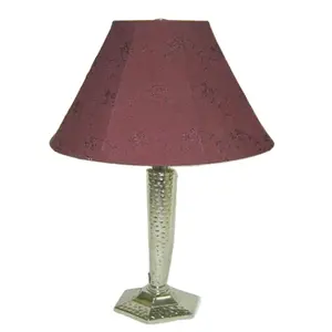 Lámpara de luz de mesa personalizada, base de acero inoxidable, diseño a la moda, color rosa