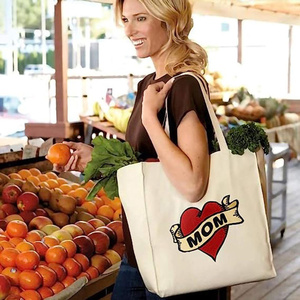 ถุงผ้าแคนวาสผ้าใบออร์แกนิกคุณภาพสูงใช้ซ้ำได้ถุงช็อปปิ้งชายหาดพิมพ์ลายโลโก้ตามสั่ง - Product Image 2