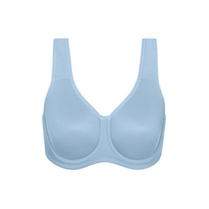Sujetador Deportivo Sin Costuras Azul Claro para Mujer, Escote en V Profundo, Soporte Medio, Transpirable, de Spandex y Poliéster, con Tirantes No Ajustables, OEM - Product Image 1
