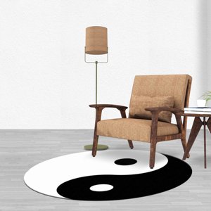Yin Yan Symbol Printed Rug: Modern, Circle, Custom, <b>Door</b> <b>Mat</b>, Step Rug,Velvet Rug - Product Image 4