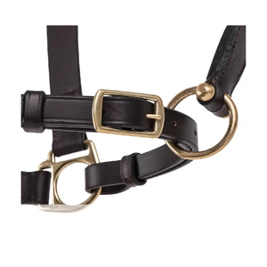 Cabestro de caballo de cuero negro hecho a mano con logotipo en relieve, estilo occidental anatómico duradero para monturas personalizadas de carreras inglesas - Product Image 3