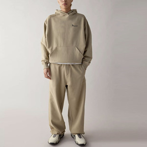 ชุดกีฬากันเหงื่อสำหรับผู้ชายชุดมีฮู้ดและกางเกงชุดวิ่งจ๊อกกิ้งใหม่ชุดวิ่งออกกำลังกายผ้าฝ้าย100% แบบกำหนดเองสำหรับฤดูร้อน - Product Image 5