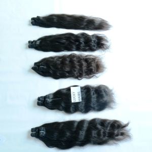 วิกผมลอนธรรมชาติสีดำเป็นลอน100% วิกผมมนุษย์แบบคู่ - Product Image 2