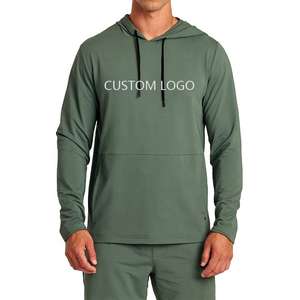 Venta al por mayor personalizado liso pulóver Sudadera con capucha sudaderas con capucha en blanco con bolsillos con cremallera en el lado de algodón Spandex sudaderas con capucha para hombres - Product Image 2