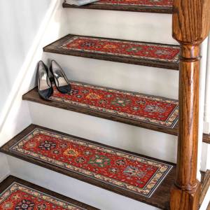 Alfombra Estampada - Tonos Suaves, Rojo, Estilo Persa, Diseño Turco, Alfombra de Pasillo - Product Image 2