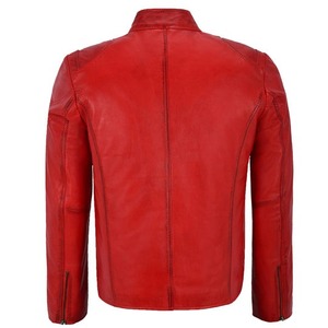 Blouson en cuir PU rouge style motard, nouveau design, le plus vendu, pour homme, idéal pour l'hiver - Product Image 3