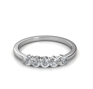 10K Gold Lab Grown Round Cut Diamond Wedding Band Joyas de oro blanco para mujeres Anillo de compromiso Regalo para ella - Product Image 3