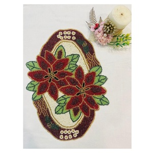 Best Selling Extravagant Multi-Color <b>Beaded</b> <b>Coaster</b> Different Designs with Europe Style Embroidery for Table Decoration - Product Image 1