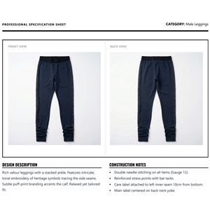 Custom Men Navy Blue Midweight Canvas <b>Track</b> Pants Gold Side Stripe Embroidery Slim Fit Stacked Joggers Streetwear Manufacturer - Product Image 6