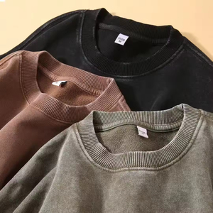 Sudadera de invierno de alta calidad para hombre, estilo Retro desteñido por el sol, hombro caído, Sudadera con capucha tejida sólida de punto de gran tamaño - Product Image 2