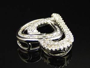 Double couche en forme de coeur en argent S925 avec pendentif en diamant rond Moissanite Bijoux de mode pour femmes - Product Image 2