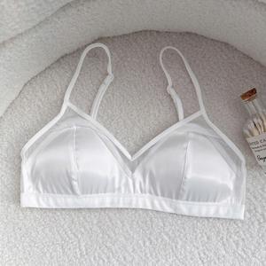 New Light Luxury Lingerie Women Satin Lace Edge Sexy Bra - Product Image 3