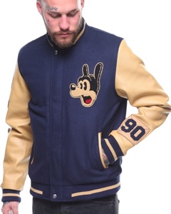 Printemps automne/hiver blouson bombardier pour homme, Couple, manteau de Baseball, université, couleur unie, vêtements décontractés 100% laine - Product Image 1