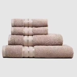 Serviette de bain à séchage rapide de bonne qualité pour hommes serviette de bain écologique 4pc 100% coton serviette de bain de couleur grise pour hommes - Product Image 4