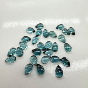 Véritable Tourmaline Bleue 3x5mm Cabochon de Poire Pierre Naturelle Libre pour la Fabrication de Bijoux - Product Image 1