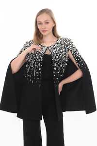 Stylish Beaded <b>Cape</b> Unique Handmade Party Wrap for <b>Women</b> and Adults ODM Club Wear High Fashion Preppy - Product Image 3