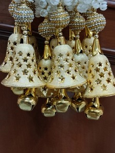 Campana colgante de pared puerta cenefa decorativa Mogra/jazmín cadena flor guirnalda boda evento decoración tema Fiesta Floral telón de fondo - Product Image 3