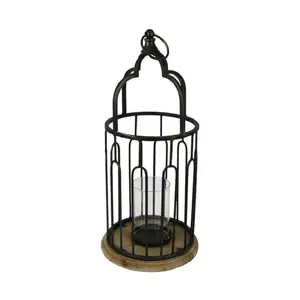 Linternas de vela tipo mesa de vidrio y hierro de diseño moderno Candelabros DE BODA decorativos para el hogar para interiores y exteriores - Product Image 1