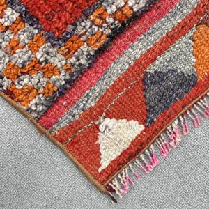 Vintage Rug, <b>Runner</b> 2.7x8.2 ft Turkish Rug, <b>Red</b> Orange Ombr Wool Rug - Product Image 4
