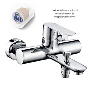Miscelatore da bagno esterno a leva singola lucido serie Pop con Set doccia da 1 per Set da bagno - Product Image 4