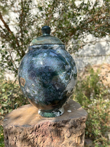 Pot en cristal d'agate mousse naturelle avec couvercle pour le rangement de bijoux en pierres précieuses, la guérison par le Reiki, la décoration de la maison et un cadeau spirituel - Product Image 6