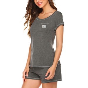 Conjunto de Dos Piezas para Mujer, Camiseta de Manga Corta de Verano, Algodón y Poliéster, Ropa Casual, Conjunto de Shorts para Motociclista, Venta al Por Mayor 2026 - Product Image 3