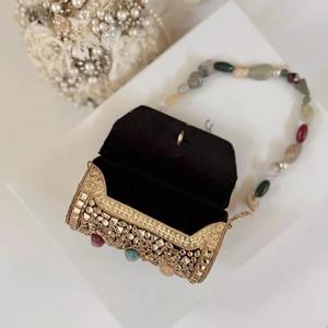 Ethnic Style Mosaic Clutch Bag with Colorful Handmade Detailing Luxury Mosaic <b>Bridal</b> Clutch with Intricate Tile and Stone Work - Product Image 4