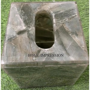 Tapa para Caja de Pañuelos de Resina Blanca/Nácar/Madera con Diseño de Hoja, Accesorio de Baño de Piedra Natural, Juego de Baño Clásico Hecho a Mano con Logotipo Grabado con Láser - Product Image 3