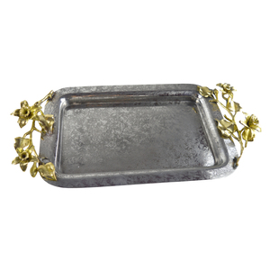 ถาดเสิร์ฟทองเหลืองหลายรูปทรงขนาดตามสั่งดีไซน์ใหม่สไตล์อาร์ตโลหะสำหรับงานแต่งงานของตกแต่งบ้านพร้อมที่จับที่ปลอดภัยต่ออาหาร - Product Image 6