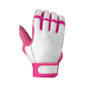 Guantes de Bateo de Béisbol de Alta Comodidad en Color Blanco y Rosa con Correa de Muñeca Flexible para Entrenamiento de Softbol - Product Image 1