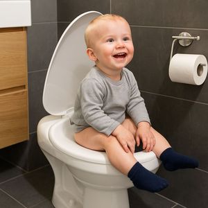 Universale bianco polipropilene PP coprisedile morbido sistema di chiusura con caratteristiche a misura di bambino per bagni di famiglia - Product Image 6