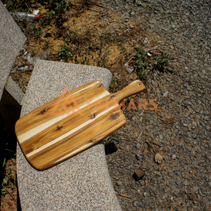 Tabla de cortar de madera de acacia con mango, tabla de charcutería de madera para pan, carne, frutas, queso y tallado de bloques de carnicero - Product Image 6