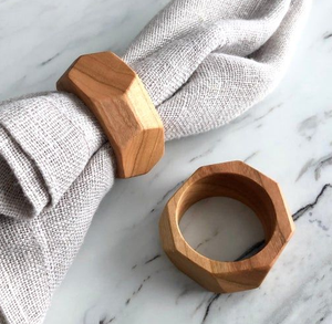 Rond de serviette en bois de forme ronde Rond de serviette en bois massif de haute qualité du meilleur exportateur en Inde - Product Image 2