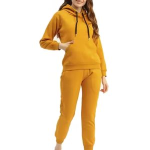Ensemble de survêtement imprimé à capuche pour femmes en gros, logo personnalisé, haut tendance, teinture unie pour unisexe, taille plus - Product Image 1
