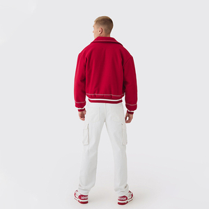 เสื้อแจ็กเก็ตเบสบอลแบบกระดุมสแนปสำหรับผู้ชายผ้าวูลปักโลโก้สไตล์วิทยาลัยวินเทจสำหรับฤดูหนาว - Product Image 3