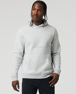 เสื้อสวมหัวผ้าฟลีซผ้าฝ้าย100% วินเทจของผู้ชายเสื้อมีฮู้ดสั่งพิมพ์ดิจิตอลลายสีทึบปักทรงหลวม - Product Image 6